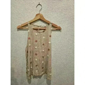 Be mine linen halter. Viscose material Tan with polkadot. Size Small.